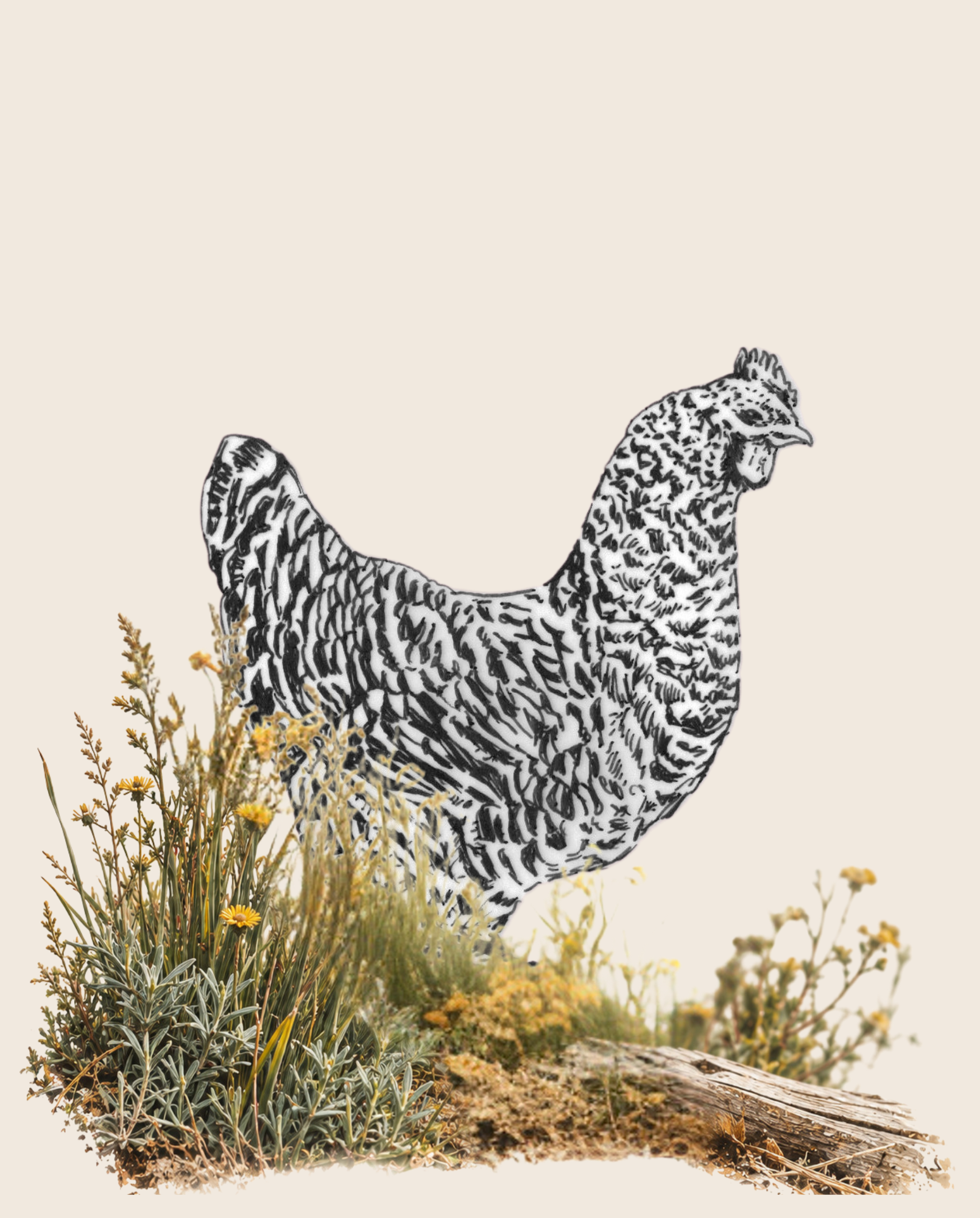 Nitida Koekoek Chicken label illustration