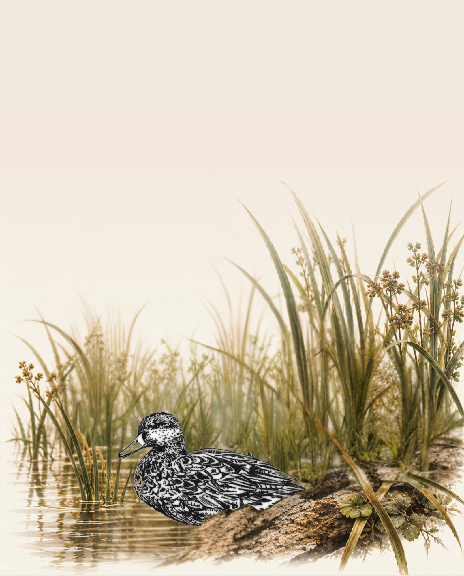 Nitida Yellow-billed Duck label illustration